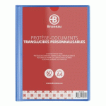 LOT DE 5 - PROTÈGE-DOCUMENTS BRUNEAU POLYPROPYLÈNE TRANSLUCIDE PERSONNALISABLE A4 30 POCHETTES - 60 VUES - BLEU