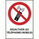 PANNEAU ISO EN 7010 - DÉSACTIVER LES TÉLÉPHONES MOBILES - P013  - 210 X 148 MM (A5) - PVC DOS ADHÉSIF