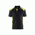 POLO DE TRAVAIL EN COTON PIQUÉ 3324 - NOIR ET JAUNE FLUO - 4XL BLAKLADER