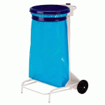 SUPPORT ROULANT POUR SAC POUBELLE DE TRI 110 L COUVERCLE BLEU - ROSSIGNOL - MANUTAN COLLECTIVITÉS