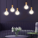 EMIBIG LIGHTING SUSPENSION SPARK 5 À 5 LAMPES, NOIRE-CUIVRÉE