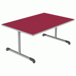 TABLE BANDANA 120X80 T2 DL STRAT POLYURÉTH. CERISE GRIS/9006 - MOBIDECOR