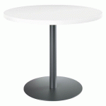 TABLE DE RÉUNION RONDE ECLA BLANC Ø 100 CM PIÈTEMENT ANTHRACITE