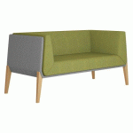 CANAPÉ GAIA - 2 PLACES TISSU GRIS/VERT