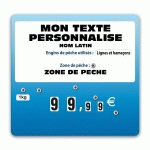 ETIQUETTES TRAD'ETIQ BLEU CIEL POISSON XL À  TEXTE À  ROUES