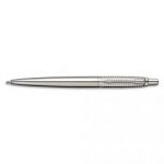 PARKER STYLO BILLE MOYENNE JOTTER PREMIUM CORPS ACIER BRILLANT CISELÉ, ATTRIBUTS CHROMÉS (CT)