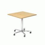 TABLE DE RÉUNION CARRÉE 80X80CM RÉGLABLE EN HT ÉRABLE/ARGENT - HAMMERBACHER