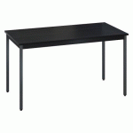 TABLE MULTI-USAGE L 140 X P 70 CM ZONZA NOIR PIEDS ANTHRACITE