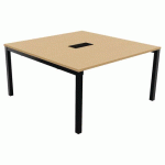 TABLE RÉUNION ASTRO ARCHE 140 X 143 HÊTRE /NOIR - BURONOMIC