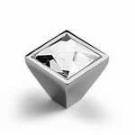 BOUTON DE MEUBLE CARRÉ SAVA -CHROMÉ BRILLANT -25X25 MM -H 28 MM -PAR 4 HETTICH