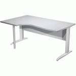 BUREAU 90° GAUCHE PIEDS L MÉTAL FAST 160CM GRIS ALU