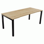 BUREAU ASTRO ARCHE DROIT ÉCHANCRÉ 180 X 80 CHÊNE VIEILLI/NOIR - BURONOMIC