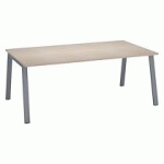 BUREAU MANAGER CHÊNE CLAIR 200 X 100 CM, PIÉTEMENT MÉTAL ALUMINIUM - ARCH
