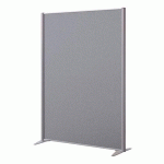 CLOISON B-ZEN ACOUSTIQUE PLEINE TISSU BONDAI GRIS- H 160 X L 122 CM CADRE GRIS ARGENT -SANS PIED