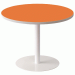 GUÉRIDON BAS EASY OFFICE PIED MÉTAL Ø 80 CM PLATEAU COLORIS ORANGE - MANUTAN COLLECTIVITÉS