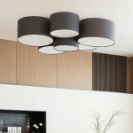 LINDBY PLAFONNIER MAUREKA, 94 CM, À 6 LAMPES, TEXTILE