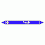 LOT DE 5 - MARQUEUR DE TUYAUTERIE - SOUDE - NFX 08-105 - VINYLE LAMINÉ 450 X 52 MM