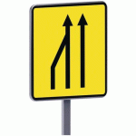 PANNEAU KD10A EX.5 RÉDUCTION DE VOIES. - C1 - 900X900 - TALIAPLAST