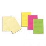 POST-IT LOT DE 6 BLOC REPOSITIONNABLE DE 100 FEUILLES 102 X 152 MM NÉON ASSORTIS 660NA