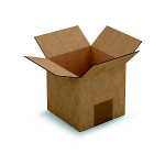 RAJA CAISSE AMÉRICAINE CARTON SIMPLE CANNELURE - L.INT. 12 X L.12 X H.12 CM - KRAFT BRUN - LOT DE 25