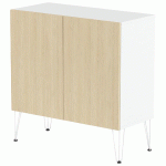 RANGMENT MI-HAUT JAVA 120 CM 2 PORTES BLANC/CHÊNE CLAIR - MANUTAN COLLECTIVITÉS