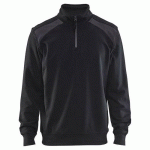 SWEAT COL CAMIONNEUR BICOLORE NOIR/GRIS FONCÉ TAILLE XS - BLAKLADER