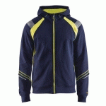 SWEAT ZIPPÉ À CAPUCHE MARINE/JAUNE FLUORESCENT TAILLE L - BLAKLADER