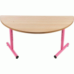 TABLE CHLOÉ ½ LUNE 4 PIEDS PLATEAU HÊTRE PIÈTEMENT BLEU T3 - MANUTAN COLLECTIVITÉS