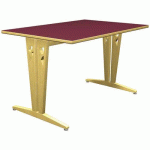 TABLE IRISS 120 X 80 CM DL - STRAT BORDEAUX/HÊTRE NATUREL