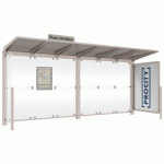 ABRI BUS VENISE 5 M 1 VITRINE 1 BARDAGE LATÉRAL GRIS 7044 - PROCITY