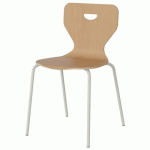 CHAISE MALIBU 4P - T6 - COQUE HÊTRE / ACIER BLANC 9016 - MANUTAN EXPERT