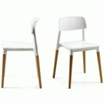 CHAISES GLAMWOOD PIED HÊTRE ASSISE BLANCHE - MEET BY PAPERFLOW