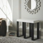 CONSOLE EXTENSIBLE 90X40/196 CM SINTESI SMALL FRÊNE BLANC STRUCTURE ANTHRACITE