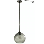 PARIS PRIX - LAMPE SUSPENSION EN VERRE BOULE POIS 40CM GRIS