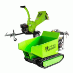 PACK BROYEUR VÉGÉTAUX THERMIQUE 9000W + MINI DUMPER THERMIQUE À CHENILLES 6800W ZIPPER