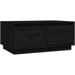 TABLE BASSE NOIR 80X50X35 CM BOIS MASSIF DE PIN