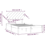 VIDAXL - CADRE DE LIT NOIR 120X190 CM PETIT DOUBLE BOIS MASSIF