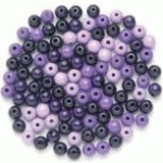 6.1651.052 - SACHET DE 155 PERLES EN BOIS, DIAMÈTRE: 4 MM, MÉLANGE DE LILAS