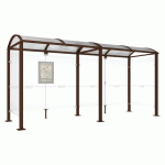 ABRI BUS VOÛTE 5 M AVEC BARDAGES LATÉRAUX - MARRON 8017 - PROCITY