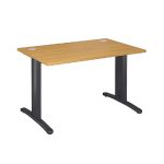 BUREAU DROIT IMEDIA - L. 120 X P. 80 CM - PLATEAU HÊTRE - PIEDS ANTHRACITE