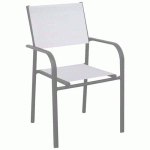 FAUTEUILS DUCA TPEP/ALU - BLANC CHINÉ/GRIS - PROLOISIRS