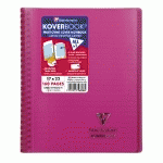 KOVERBOOK CAHIER RELIURE INTÉGRALE ENVELOPPANTE 17X22CM 160 PAGES LIGNÉ + MARGE COUVERTURE POLYPROPYLÈNE - ROSE - LOT DE 5