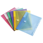 POCHETTES-ENVELOPPES PERFOREES TARIFOLD COLOR COLLECTION A4 POLYPROPYLENE ASSORTIES  - LOT DE 12