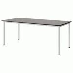 TABLE MALIBU 180X80 T5 4P STR ANTIB BÉT F186/NOIR BLC 9016