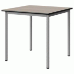 TABLE MALIBU 80X80CM T6 4P STRA ACACIA/NOIR GRIS 9006 - MANUTAN EXPERT