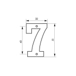 THIRARD - PLAQUE SIGNALÉTIQUE CHIFFRE 7 HAUTEUR 51MM À VISSER