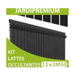 CLOTURE&JARDIN - KIT OCCULTATION PVC RIGIDE GRIS ANTHRACITE 30M - JARDIPREMIUM - 1,53M - GRIS ANTHRACITE (RAL 7016)