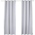 LOT DE 2 RIDEAUX OCCULTANT À OEILLETS.RIDEAU ISOLANT INTÉRIEUR 135X245CM. GRIS BLANC VH5877WS-2 - WOLTU