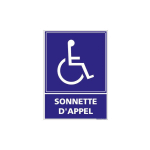 SIGNALETIQUE.BIZ FRANCE - PANNEAU SONNETTE D'APPEL RAMPE D'ACCÈS (L0950) - ADHÉSIF - 150 X 210 MM - ADHÉSIF