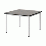 TABLE MALIBU 80X80 T2 4P STRA ANTIB BÉTON F186/NOIR BLC 9016